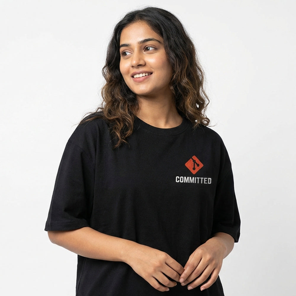 Committed - Black Coding Oversized Tshirt