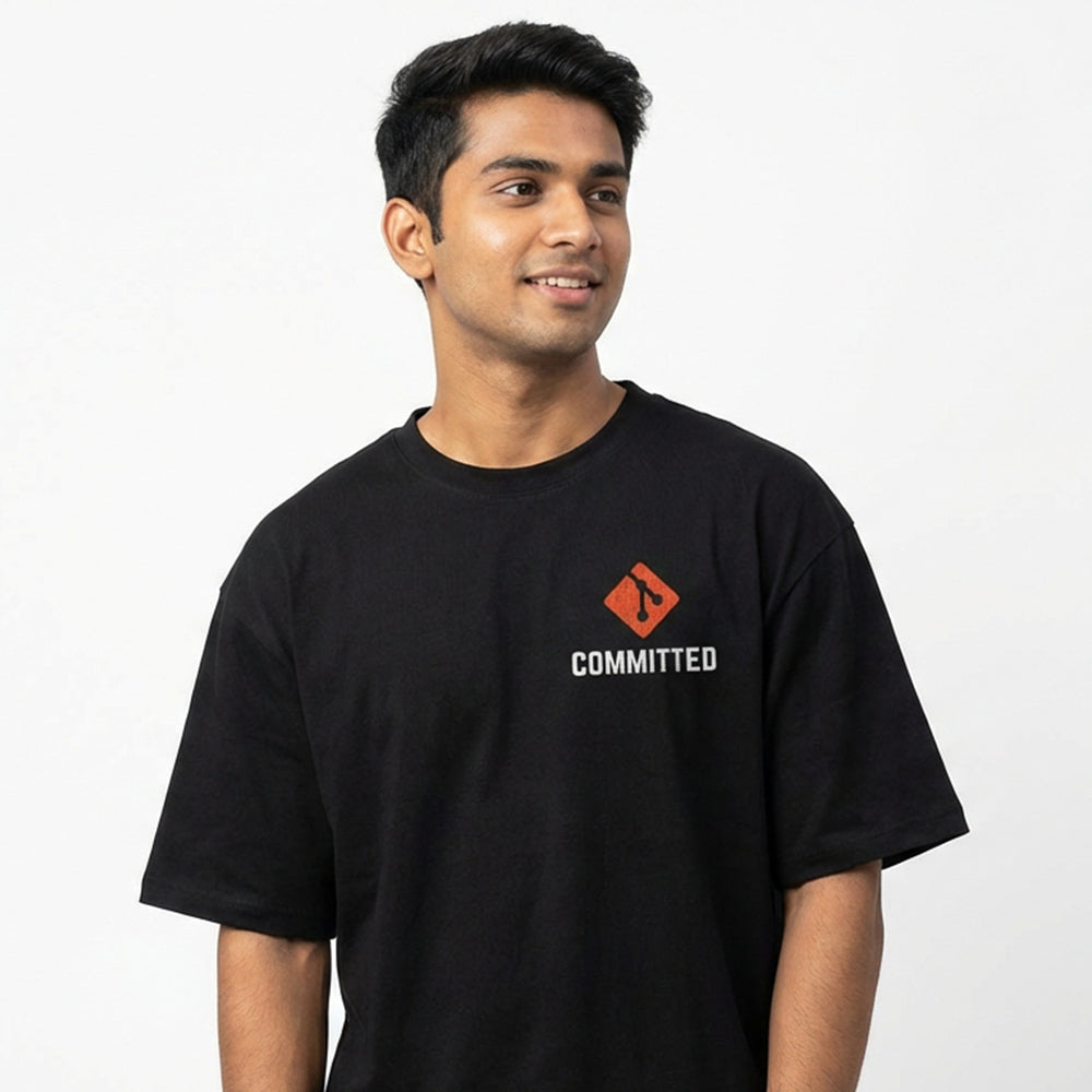 Committed - Black Coding Oversized Tshirt