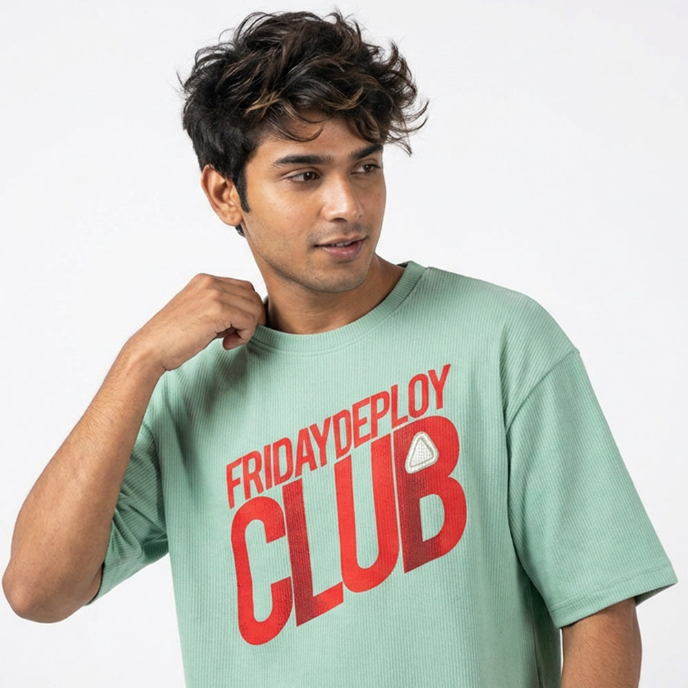Friday Deploy Club- Mint Coding Oversized Tshirt