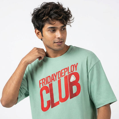 Friday Deploy Club- Mint Coding Oversized Tshirt