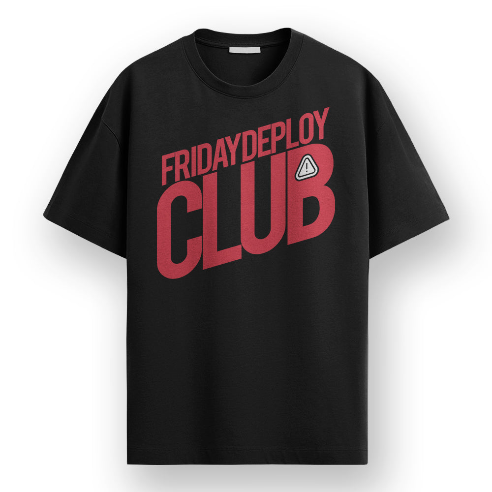 Friday Deploy Club- Black Round Neck Coding T-shirt