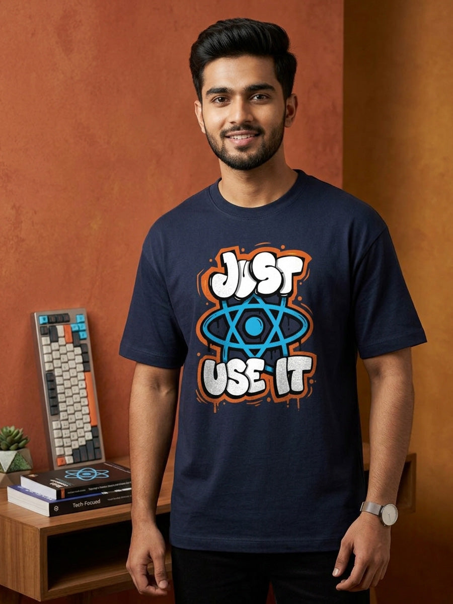 React Use State- Coffee Brown Round Neck Coding Tshirt