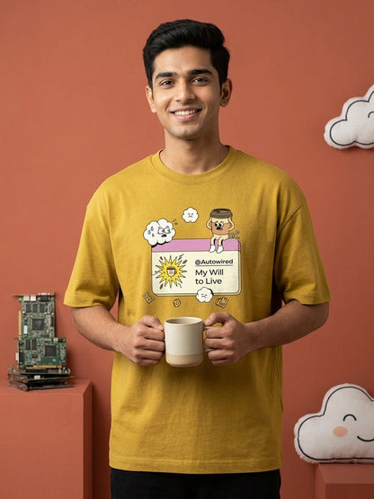 Java Autowired- Mustard Yellow Round Neck Coding Tshirt