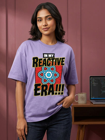 In My Reactive Era- Lavender Round Neck Coding Tshirt