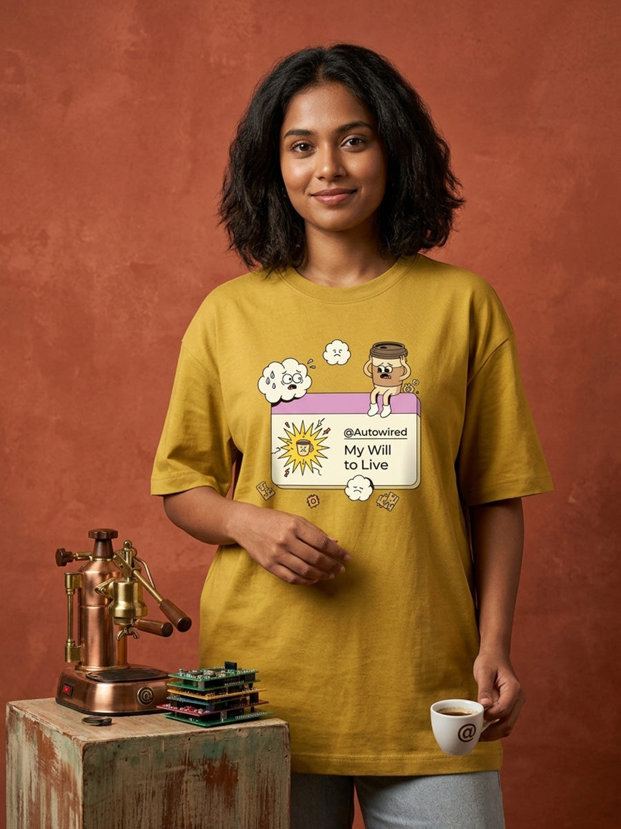 Java Autowired- Mustard Yellow Round Neck Coding Tshirt