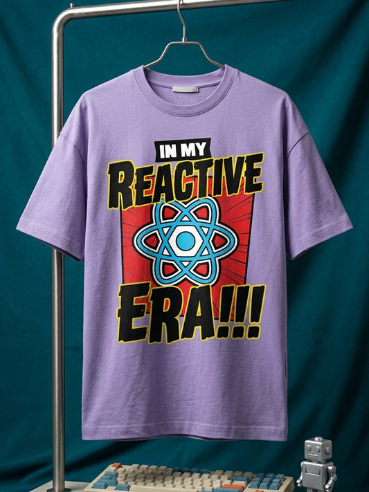 In My Reactive Era- Lavender Round Neck Coding Tshirt