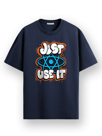 Just Use It- Navy Blue Round Neck Coding Tshirt