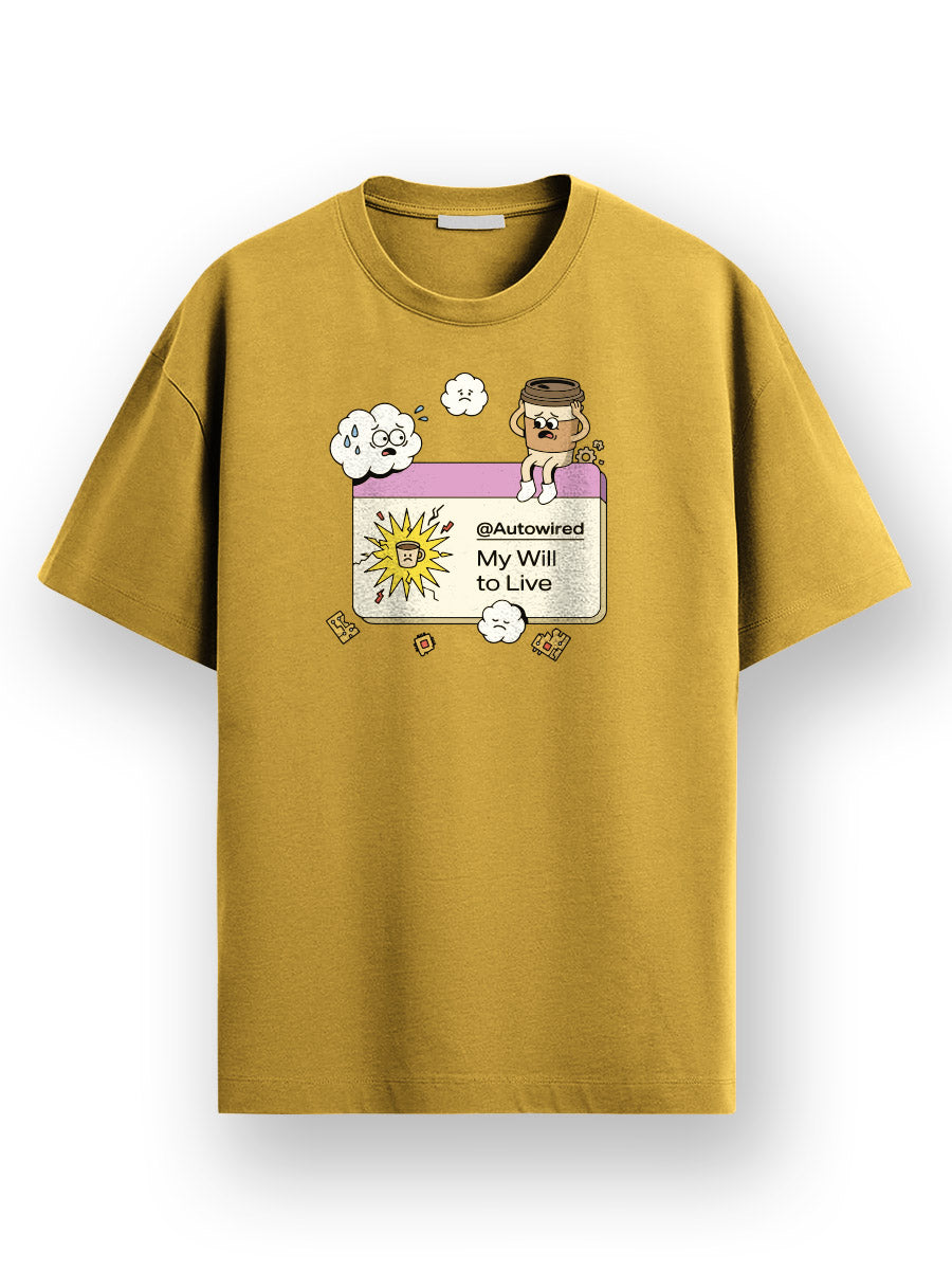 Java Autowired- Mustard Yellow Round Neck Coding Tshirt
