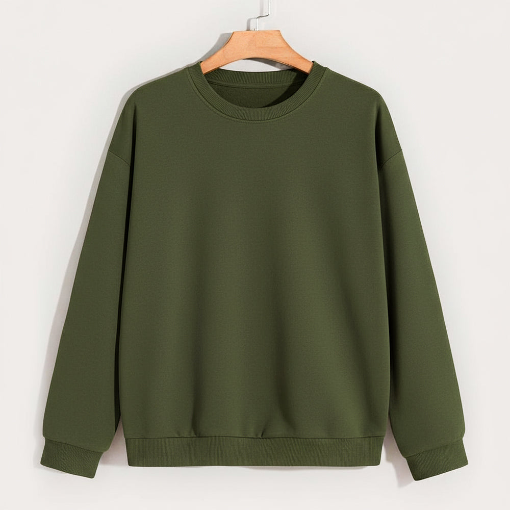 Olive Drift - Solid Sweatshirt