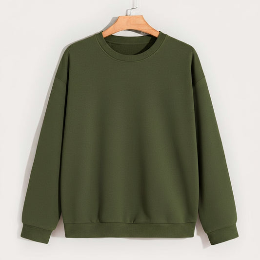 Olive Drift - Solid Sweatshirt