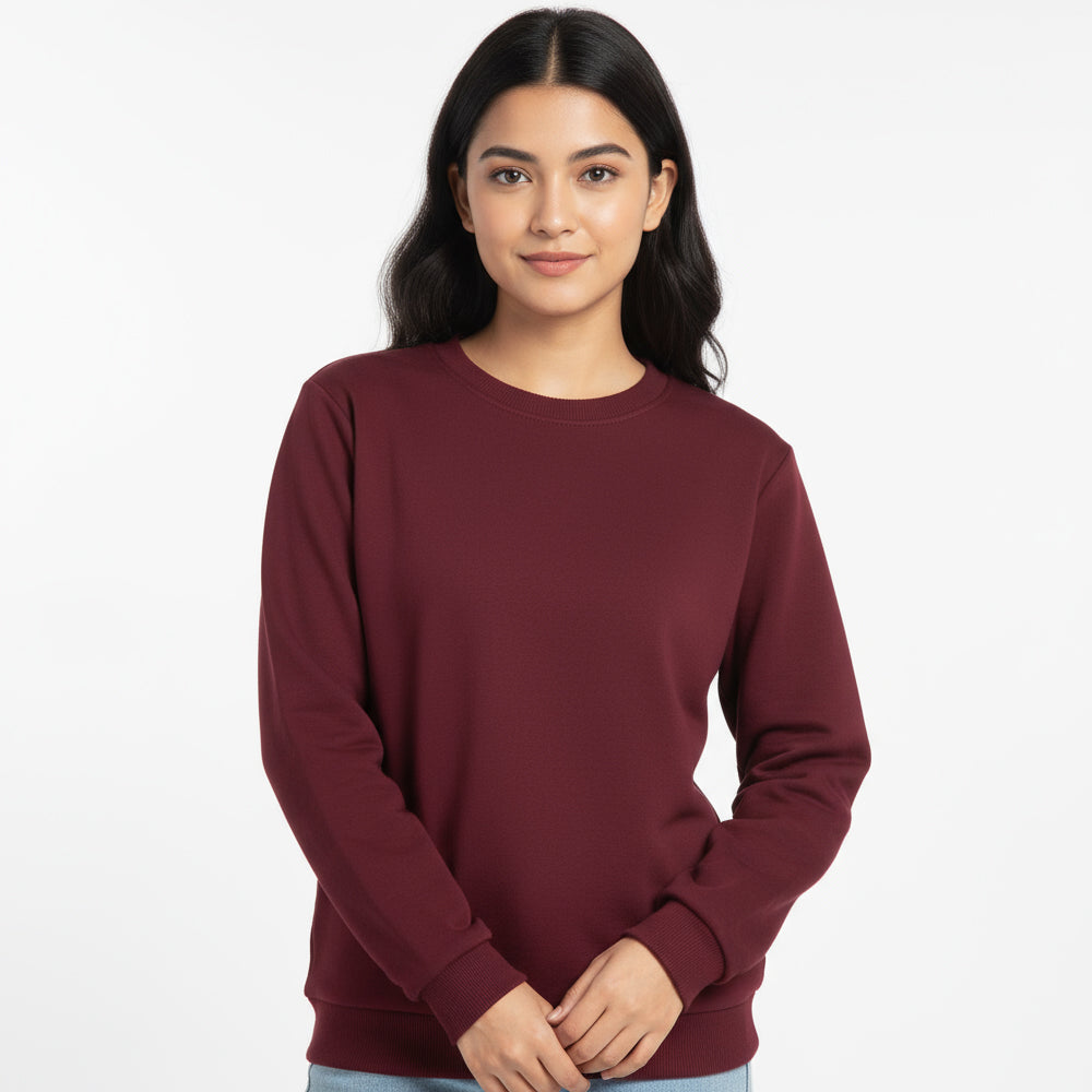 Wine Maroon - Solid Sweatshirt