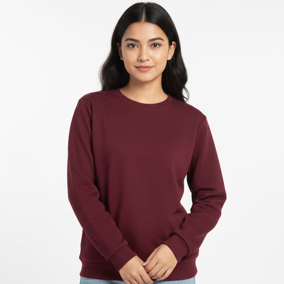 Wine Maroon - Solid Sweatshirt