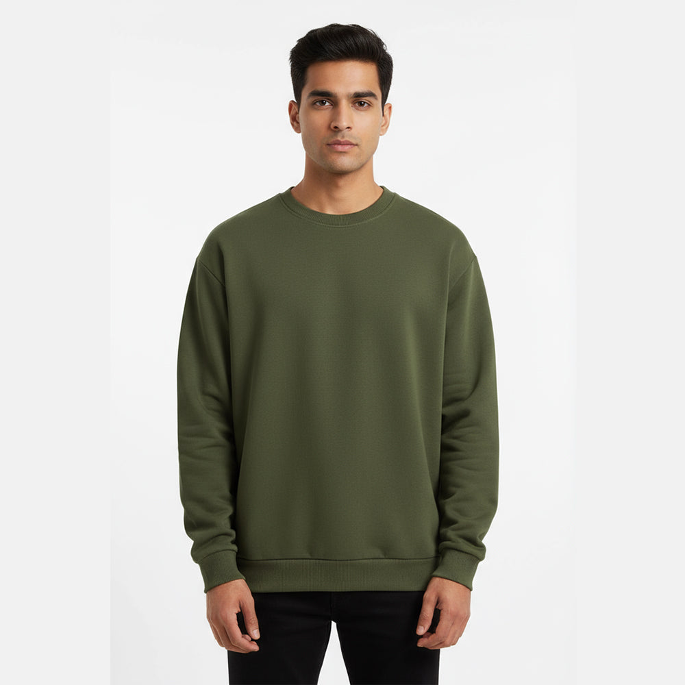 Olive Drift - Solid Sweatshirt