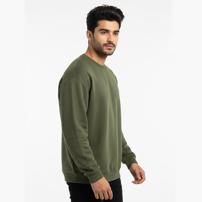 Olive Drift - Solid Sweatshirt