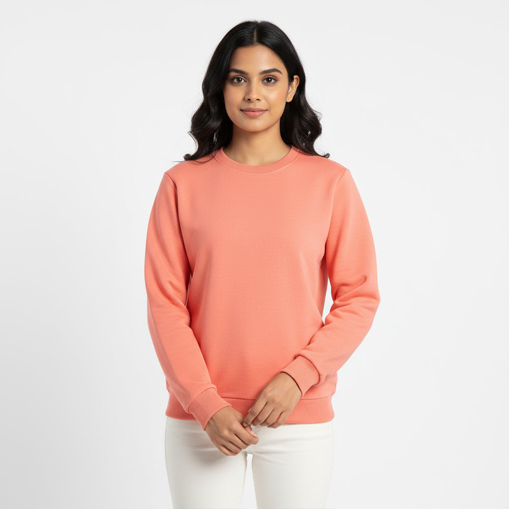 Coral Glow - Solid Sweatshirt