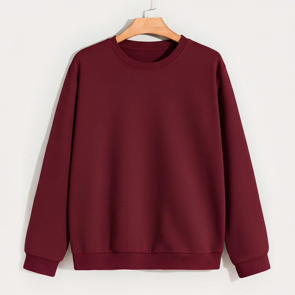 Wine Maroon - Solid Sweatshirt