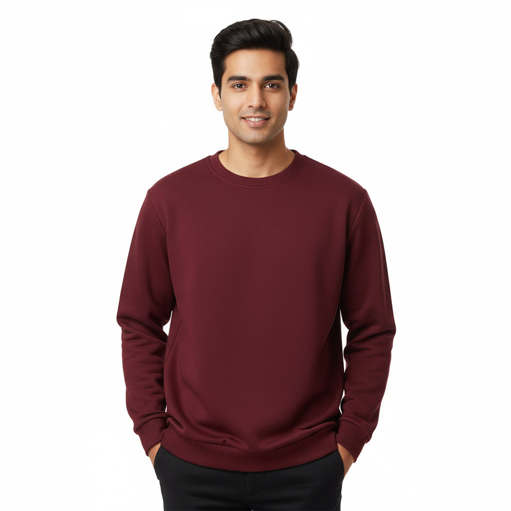 Wine Maroon - Solid Sweatshirt