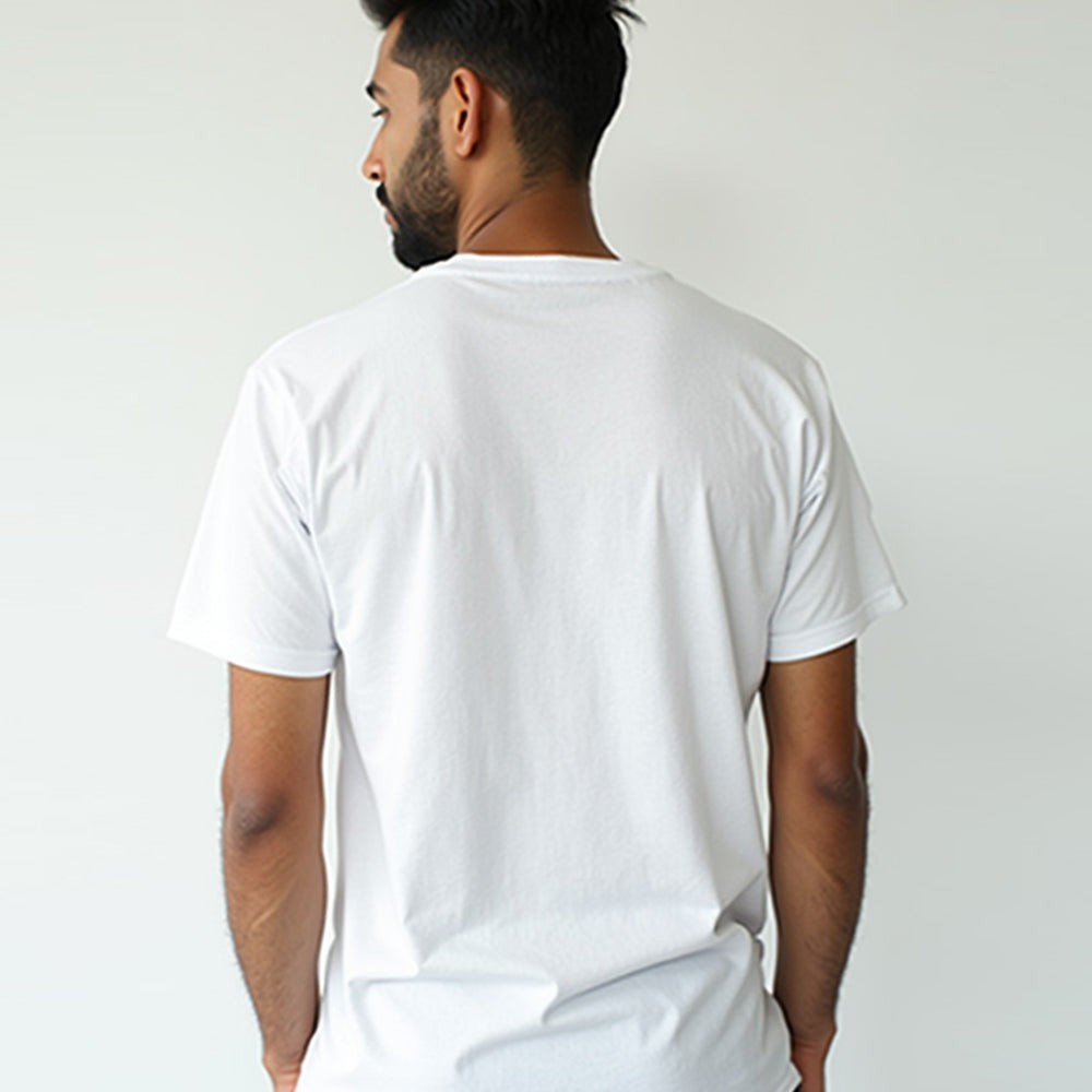 White- Solid Unisex Round Neck T-shirt