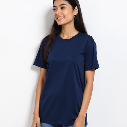 Navy Blue- Solid Unisex Round Neck T-shirt