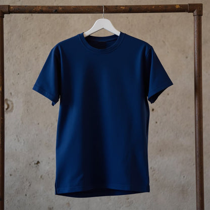 Navy Blue- Solid Unisex Round Neck T-shirt