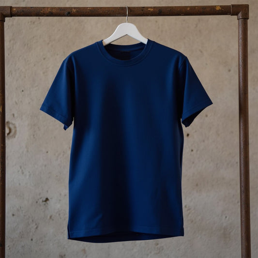 Navy Blue- Solid Unisex Round Neck T-shirt