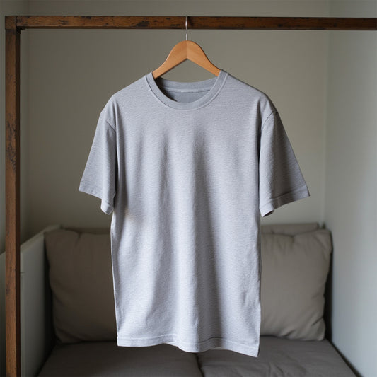 Grey- Solid Unisex Round Neck T-shirt