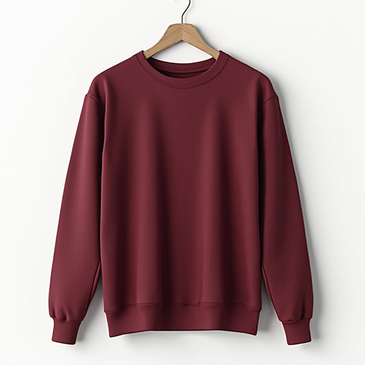 Wine Maroon - Solid Sweatshirt