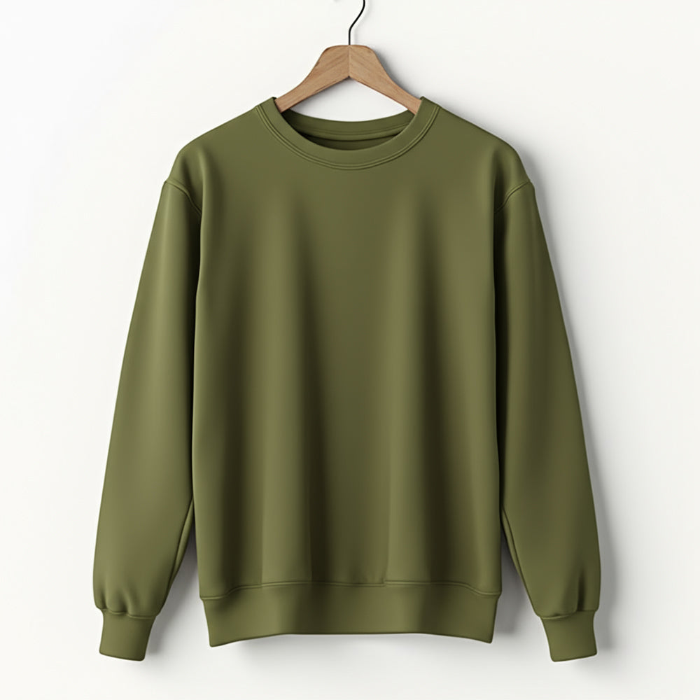 Olive Drift - Solid Sweatshirt