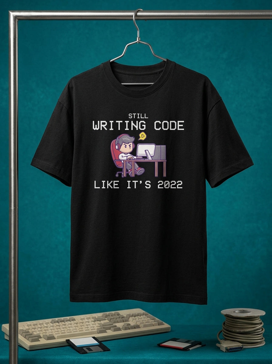 Still Writing Code - Black Coding Round Neck T-shirt