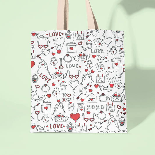 Valentines Doodle - Valentine Tote Bag