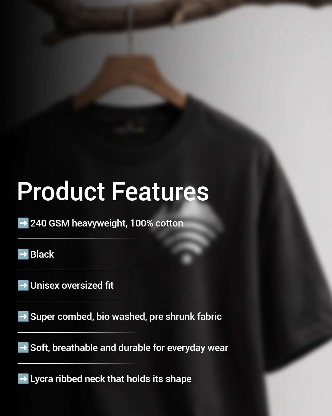 Mountain Network- Black Oversized Travel Tshirt