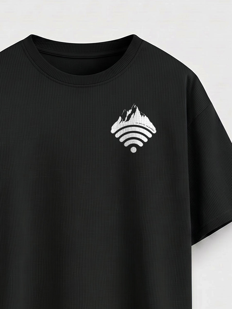 Mountain Network- Black Oversized Travel Tshirt