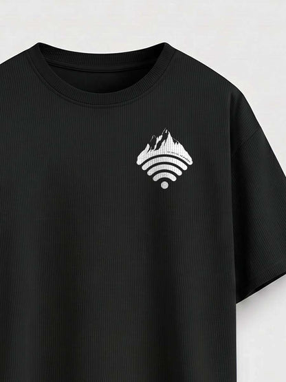 Mountain Network- Black Oversized Travel Tshirt