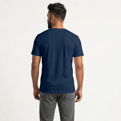 Breathe & Flow - Navy Blue Yoga Round Neck T-shirt