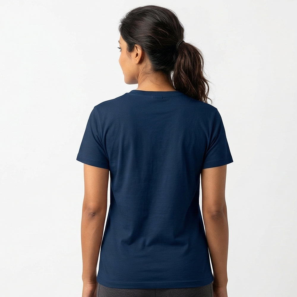 Body Mind Soul - Navy Blue Yoga Round Neck T-shirt