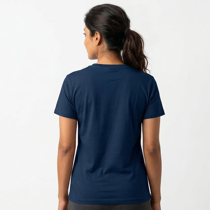 Body Mind Soul - Navy Blue Yoga Round Neck T-shirt