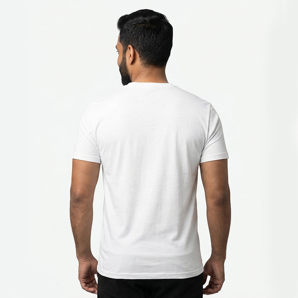 Go With The Flow - White Yoga Round Neck T-shirt