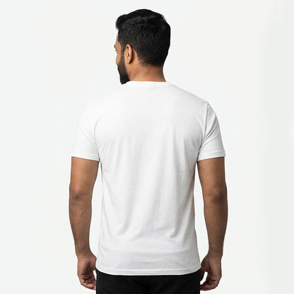 Go With The Flow - White Yoga Round Neck T-shirt