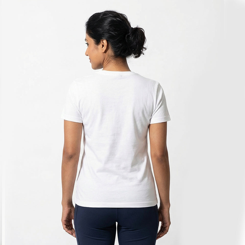 Sacred Flow - White Yoga Round Neck T-shirt
