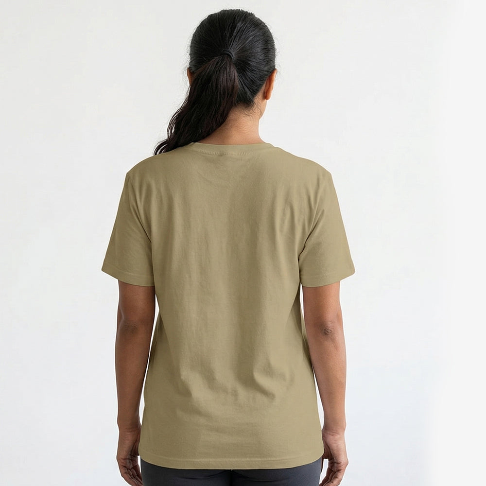 I Love Yoga - Beige Yoga Round Neck T-shirt
