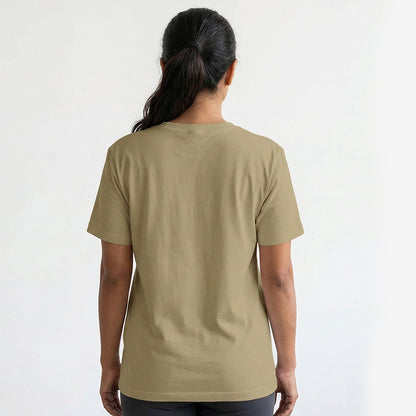 I Love Yoga - Beige Yoga Round Neck T-shirt