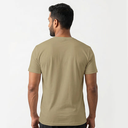 I Love Yoga - Beige Yoga Round Neck T-shirt