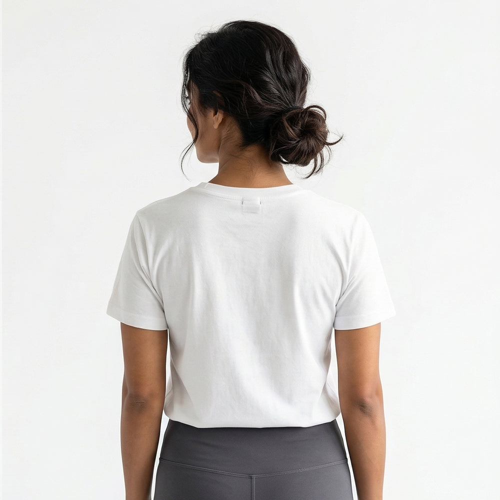 Awakened Chakra - White Yoga Round Neck T-shirt