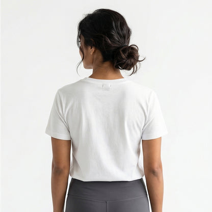 Awakened Chakra - White Yoga Round Neck T-shirt