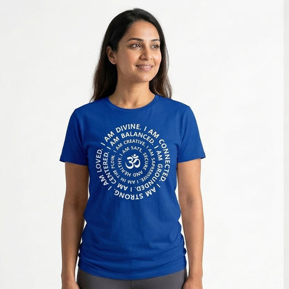 I Am - Royal Blue Yoga Round Neck T-shirt