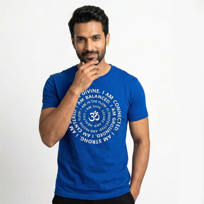I Am - Royal Blue Yoga Round Neck T-shirt
