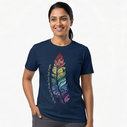 Soul Happy - Navy Blue Yoga Round Neck T-shirt