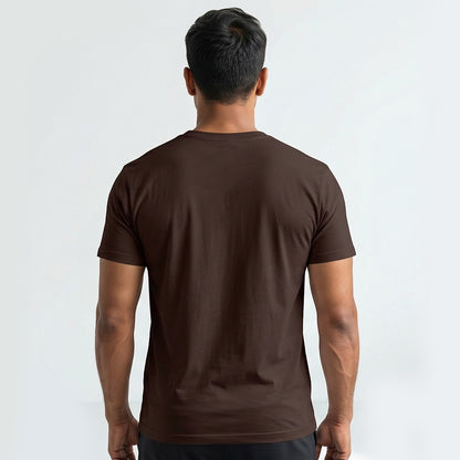 Rooted In Calm - Coffee Brown Yoga Round Neck T-shirt