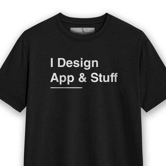 App and Stuff- Black Round Neck UI UX T-shirt