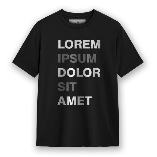 Lorem Ipsum- Black Round Neck UI UX T-shirt